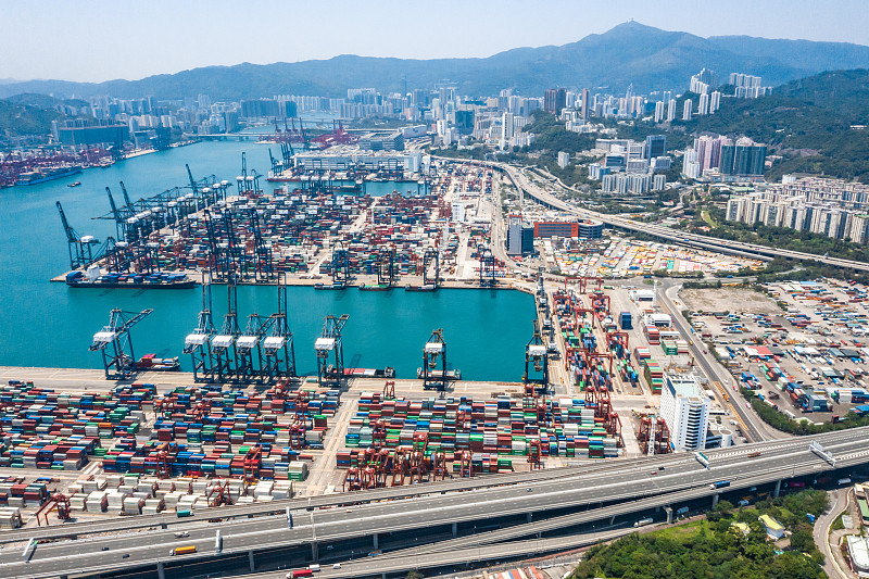 商品铝材经中国广州采用海运配送抵达美国华盛顿