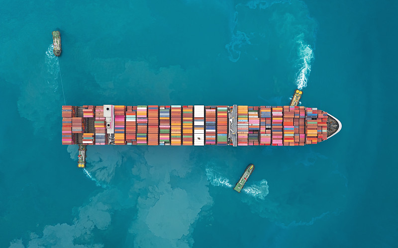 物品纺织纱线从中国香港采用轮船速递至美国檀香山